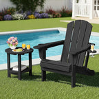 SERWALL Round Outdoor Side Table, HDPE Small Adirondack End Table, 2-Tier Patio - Image 10