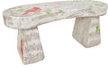Alpine Corporation 37" Long Outdoor Memorial Bench with Sentiment When A Cardinal Appears, A Loved One is Near Garden Furnitures - Dirty White