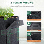 10 Pack 5 Gallon Grow Bags, Thickened Nonwoven Fabric Planter Pots with Handles, Heavy Duty 300G Garden Pots for Tomato, Potato and Vegetable