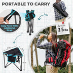 FUNDANGO Folding Tripod Stool, 2 Pack Lightweight Portable Fishing Chair with Thick Padded Seat, 440 Lbs Heavy Duty Outdoor Camping Chairs with Carry Bag for Walking Hunting Hiking Travel