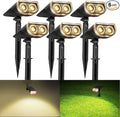Consciot Christmas Solar Spot Lights Outdoor, IP67 Waterproof 2-in-1 Solar Outdoor Lights, Durable Christmas Decoration Lights for Garden, Yard, Pathway, Driveway, Porch, Walkway, Auto On/Off, 6 Pack