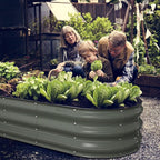 Raised Garden Bed Kit, 5x2x1 ft Galvanized Planter Box Outdoor with Safety Edging, Large Metal Raised Beds for Gardening Vegetables Flower Fruits (Volcanic Ash)