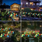 4PK 32LED Solar Garden Lights Outdoor, Mushroom Solar Lights Outdoor, IP65 Waterproof Firefly Light Outside Decor for Patio Pathway, Sway by Wind for Pathway Garden Mushroom Decorations, Multicolor