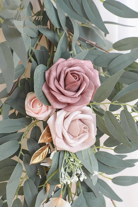 Artificial Eucalyptus Garland 6ft Dusty Rose Peony