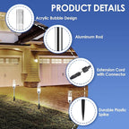 B-right Outdoor Pathway Lights, 6 Pcs LED Path Lights AC Plug 12V Low Voltage Landscape Lighting 570 Lumens, Extendable IP65 Waterproof Outdoor Garden Light for Patio Yard Walkway, Cool White 6000K