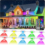 300FT/90M Permanent Outdoor RGB Lights, IP67 Waterproof Smart Eave Lighting, with App/Remote Control Eaves Light, DIY LED Scenes Modes for House Roof Decor,Party