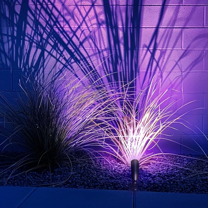 Outdoor Spotlights, 12V Die-Cast Aluminum with RGB+CCT MR16 Bulbs