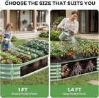 Galvanized Raised Garden Bed Outdoor, 6x3x1ft Oval Metal Raised Beds for Gardening, Rust-Resistant Garden Planter Box for Planting Vegetables, Flowers, Fruits in Backyard, Lawn(Avocado Green)