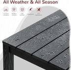 Stoog 5 Pieces Patio Dining Sets, All-Weather HIPS Material & Aluminum Frame Dining Table with Umbrella Hole, Outdoor Dining Table for 4, Never Rot or Fade, Black