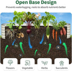 Kesfitt Raised Garden Bed, Metal Galvanized Steel Oval Garden Bed 8x2x1.5 ft with 18-Inch Deep Open-Bottom Design for Outdoor Vegetable Gardening, Pearl White