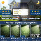 Solar Spot Lights Outdoor, 2 Pack Outdoor Solar Lights for Yard Waterproof, 4 Lighting Modes Solar Landscape Spotlights, Auto On/Off Solar Powered Flood Lights Garden Pathway (Cool White)