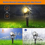 APONUO Solar Spot Lights Outdoor 6-in-1 Landscape Lighting Dusk to Dawn Solar Uplights IP65 Waterproof 9.8ft Cable Outdoor Spot Lights for Yard Pathway Garden Tree Decoration (Warm White)