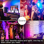 Flood Light 4 Pack, 50W RGB Color Changing Bluetooth Outdoor