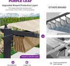 PURPLE LEAF 10' x 10' Aluminum Outdoor Pergola Wind-Resistant Retractable Pergola with Double Sun Shade Canopy Heavy-Duty Metal Pergola for Patios Backyard Deck Garden, Khaki