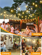 25FT Outdoor String Lights, Patio Lights with 10+1 LED Dimmable Waterproof Shatterproof ST38 Retro Edison 2700K Bulbs for Balcony Yard, Black