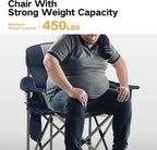 ALPHA CAMP Heavy Duty Camping Chair 500LBS Capacity, Oversized Folding Chair for Heavy People, Padded Portable Outdoor Chair with Cooler Bag & Cup Holder for Camping, Fishing, Beach