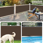 LOVE STORY 3.3'x19.7' Brown Balcony Screen Privacy Fence Cover (HDPE) UV Protection Weather-Resistant 3 FT Height Shield for Deck, Patio, Backyard, Outdoor Pool, Porch, Railing