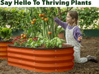 Plant & Plot Galvanized Raised Garden Beds Outdoor // 4×2×1 ft Planter Raised Beds for Gardening, Vegetables, Flowers (Orange) // Large Metal Garden Box