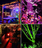 Solar Outdoor Lights, 9 Modes Color Changing 18 LED Halloween Solar Spot Lights Outdoor Waterproof Spotlight Landscape Light Solar Powered for Garden Yard Tree Flag Patio Christmas(2 Pack)