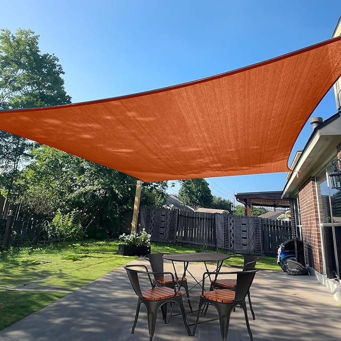 SUNLAX Sun Shade Sail 13' x 17' Terra Red Rectangle Canopy Sail Shade Cover UV Block Permeable Sunshade Outdoor for Patio Backyard Deck Pergola (We Make Custom Size)