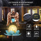 Solar Garden Lights Metal Flower Decor Colorful Solar Pathway Light with LED Cracked Crystal Ball Outdoor Decorative Stake for Patio Yard Lawn Garden Decor (Angel)