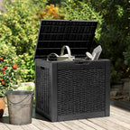 NEWBULIG 31 Gallon Deck Box, Weatherproof Resin Lockable Outdoor Storage for Secure Package Deliveries and Indoor Storage in Garden or Patio, Backyard