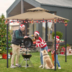 ABCCANOPY 8'x 5' Grill Gazebo Shelter, Outdoor BBQ Gazebo Canopy with LED Light (Khaki)
