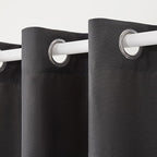 TOWN & COUNTRY BASICS Cabana Solid Heavyweight Indoor Outdoor Curtains, Light Filtering Opacity with Grommet Top, Water Repellent, 2-Pack Set, 54"x96", Charcoal