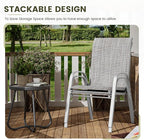 UDPATIO Patio Chairs Set of 2, Stackable Silver Outdoor Dining Chairs with High Back, Breathable Textilene Fabric Outdoor Chair All Weather, 350LBS Capacity for Garden, Backyard (Light Grey)