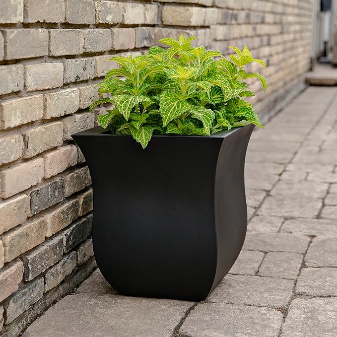 Mayne 5873-B Polyethylene Planter, Black 16x16