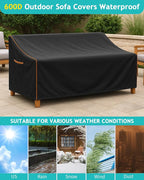 Outdoor Sofa Cover, Waterproof Patio Furniture Cover 90W x 36D x 33H inches - Image 6