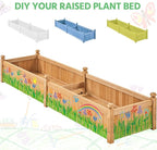 Yaheetech 90.5″ L×23.5″ W×16″ H Wooden Raised Garden Bed, Horticulture Wood Rectangular Garden Planter Outdoor, Raised Planter Box for Yard/Greenhouse/Vegetable/Flower/Herbs, Light Brown