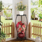 Plant Stand Indoor Outdoor, 2 Tier Metal Tall Plant Stand, Flower Pot Stand, Heavy Duty Plant Shelf Rack, Corner Plant Stand Rustproof for Planter Garden Balcony Patio Living Room
