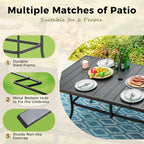 Outdoor Patio Dining Table for 6, All Weather Wrought Iron Black Outdoor Table - Image 5