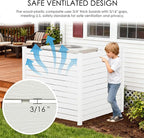 Kozyard 50" W x 48" H Outdoor Privacy Screens Aluminum Post, Air Conditioner Fence Panels, Pool Equipment Enclosure, Trash Can Screens Fence Kit for Outside Backyard Patio (White/3 Panels)