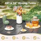 Outdoor Patio Dining Table for 6, All Weather Wrought Iron Black Outdoor Table - Image 4