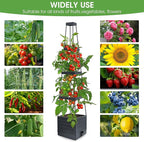Raised Garden Bed Tomato Planter with Trellis, 58" Tomato Cage for Climbing Vegetables Plant, Self Watering Pots for Indoor Plants Garden Pots Patio Greenhouse Indoor Outdoor
