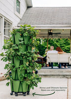 Greenstalk Patented Large 5 Tier Vertical Garden Planter with Patented Internal Watering System Great for Growing a Variety of Strawberries, Vegetables, Herbs, & Flowers (Evergreen)