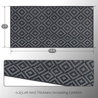 SAND MINE Waterproof Outdoor Rug 9x18 ft, Plastic Reversible Rug, Modern Area Rug, Large Floor Mat for Outdoors, RV, Patio, Backyard, Deck, Picnic, Beach, Camping, Black Grey Lattice