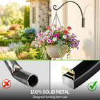 Qiang Ni Heavy-Duty Plant Hanger Outdoor: 16-Inch 80 lbs Hanging Plant Hooks for Outside Baskets - 2 Pieces Wall Mount Plant Bracket for Bird Feeder