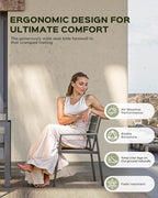 5-Piece Outdoor Dining Set, Aluminum Dining Table Set for 4, Patio Table and Chairs Set with Umbrella Hole, All Weather HDPS Outdoor Table and Chairs for 4 (Gray)