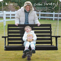 Porch Swing, 2-Seat Hanging Patio Swing with Cup Holder, Black