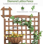 Yaheetech 2pcs 50" H Raised Garden Bed with Trellis & Wheels Standing Vertical Horticulture Planter Box for Vine Climbing Plants, Flowers, Herbs Brown