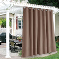 RYB HOME Extra Wide Outdoor Curtains for Patio Waterproof Heavy Duty Thermal Insulated in Summer Full Coverage Privacy for Porch, Gazebo & Pergola, W100 x L84, Mocha, 1 Panel