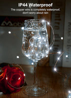 String Lights 33 Ft 100 LED Pure White Battery Powered Fairy Lights