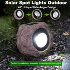 Outdoor Solar Rock Light - 4 Pack, Fake Rock IP65 Waterproof LED Super Bright Spotlight for Deck, Staircase, Woods Garden, Walkway, Patio Pond Garden Decorative Nighttime Landscape Filler Lights