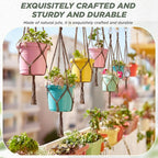 EBOOT 2 Pack 41 48 Inch Large Macrame Plant Hanger Rope to Hang Flower Pot Plant Holder for Indoor Outdoor Decorations, 4 Legs (Linen Color)