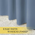 NICETOWN Room Darkening Curtain for Living Room - Energy Saving Thermal Insulated Grommet Room Darkening Curtain/Drape for Bedroom (1 Panel, 46 by 72, Stone Blue)