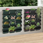 Hanging Vertical Wall Planter, 18 Pack Vertical Garden Planter, for Patio Outdoor Decor, Home Black Plastic Balcony Pot
