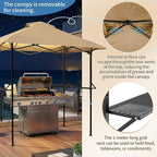 VINGLI 8x5 Pop Up Grill Gazebo BBQ Gazebo with 2 Side Shelves, Outdoor Grill Canopy BBQ Canopy Adjustable Height, Grilling Pergola for Patio Garden